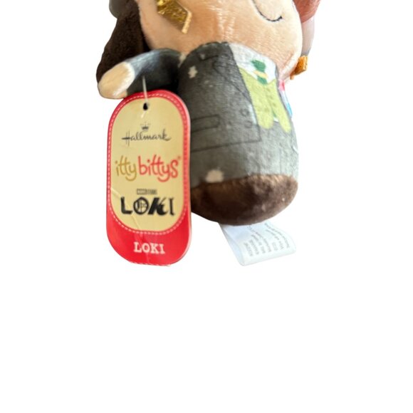 Hallmark Itty Bittys Loki Plush Toy Marvel Collectible With Tags 4" Brown/Gold - Picture 2 of 3